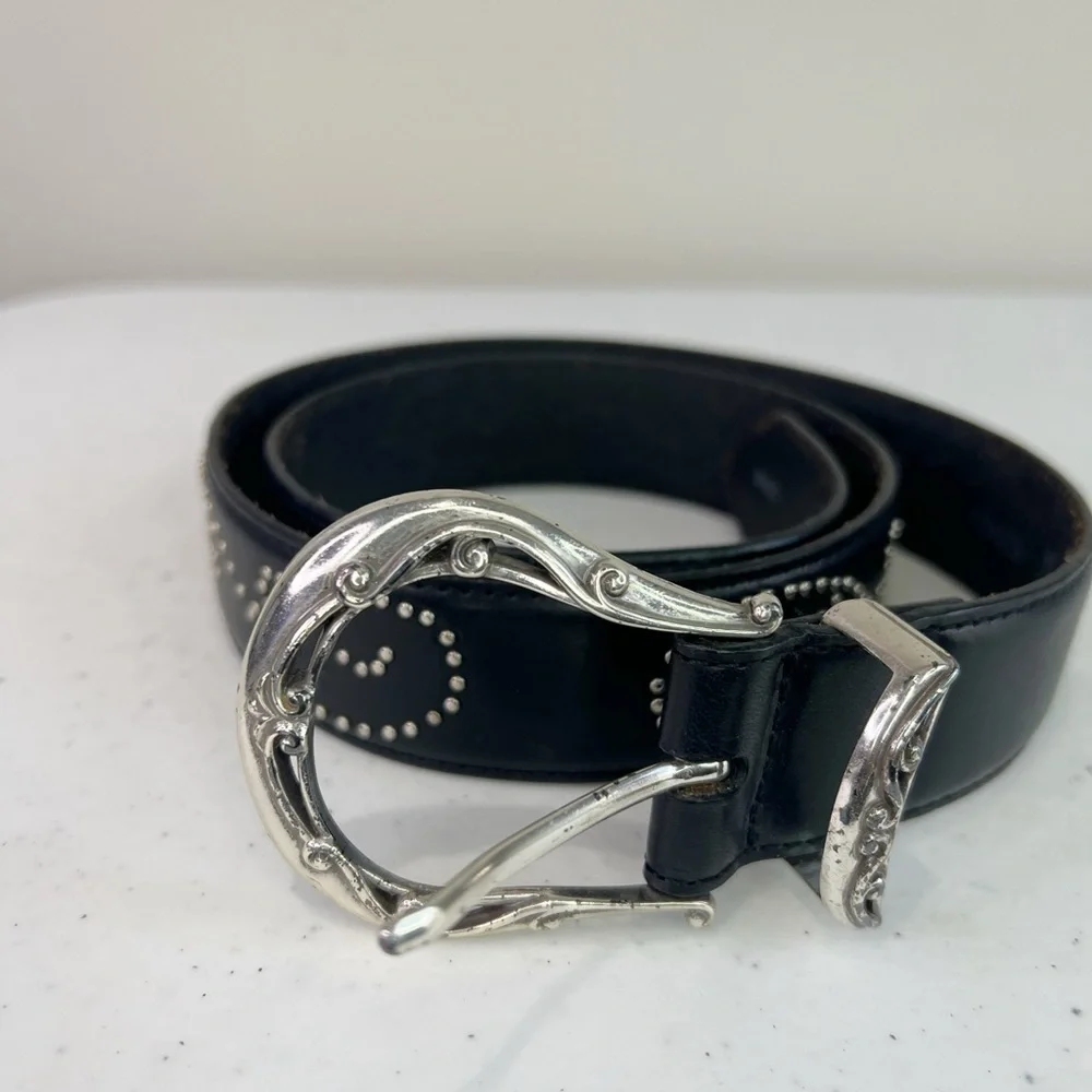 Brighton black leather belt